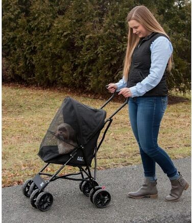 Візок для тварин Pet Gear Travel Lite, рожевий (чорний), для котів та собак до 6,8 кг