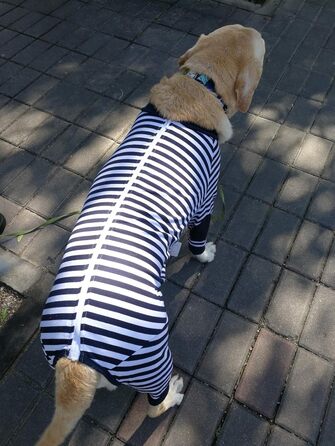 Піжама для собак, комбінезон, одяг для собак середнього та великого розміру, дихаючий, з блискавкою, м'яка бавовна