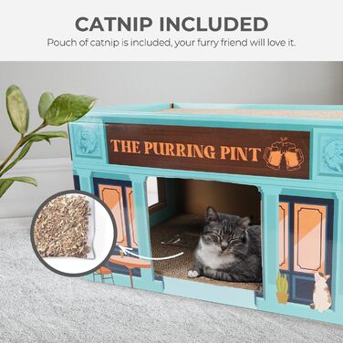 Котяче дряпальний будиночок Happy Go Lucky - великий, з гофрокартону, для дому, знімний