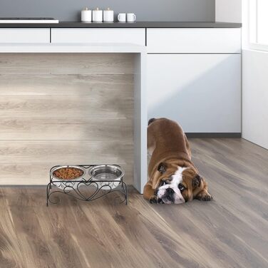 Набір мисок для собак Relaxdays з підставкою: 2 миски з нержавіючої сталі, 800 мл (чорний/сріблястий)