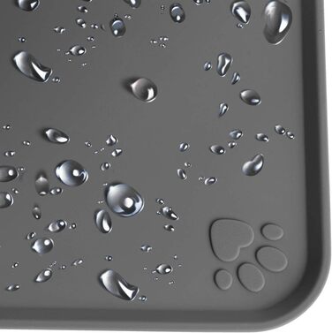 iGadgitz килимок для годівлі домашніх тварин, силіконовий, 47 x 30 см, неслизький, для собак та котів, сірий