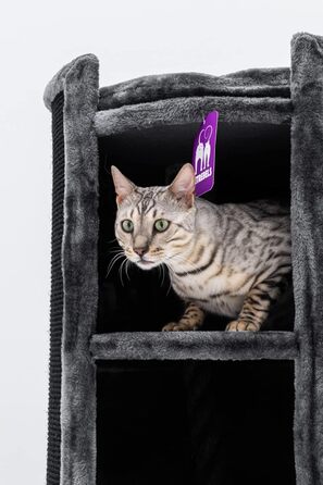 Petrebels Kratztonne XL преміум, когтеточка для великих котів, 100 см, діаметр 50 см, чорна, надширока для максимальної стійкості