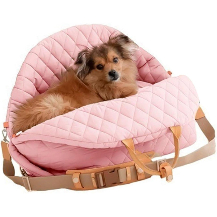 Міцна переноска для собак ZYHARUKO з кишенькою для зберігання, 3-сторонні кільця, неслизьке дно для авто, подорожей, дому, зручна для подорожей