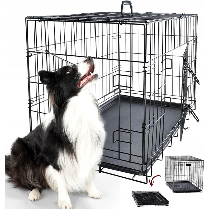 Клітка для великих собак Oh!dog зі сталі з порошковим покриттям, 56 x 90 x 63 см