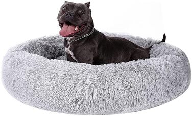 М'яке ліжко для собак, котів. Переносне, миється. Біле, 60 см, світло-сіре. Підходить для великих, середніх та маленьких собак.