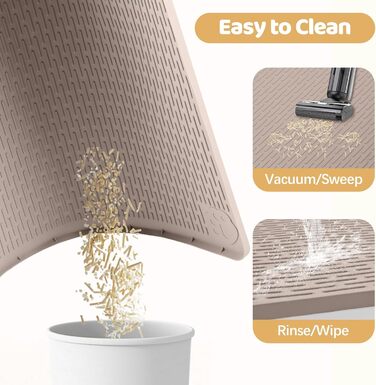 Килимок для котячого туалету Bartuke Katzenklo Matte, великий розмір 101 x 71 см, силіконовий, контролює розсипання, м'який для лап котів, легко миється (Зелений)