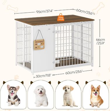 Клітка для собак YATINEY DC95WH, металева, розбірна