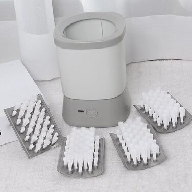 Мийка для лап собак, портативна, двошвидкісна, анти-розбризкування, для подорожей та кемпінгу (сіра)