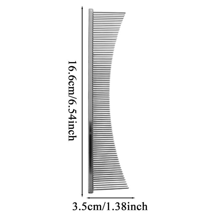 Гребінець для собак та котів | Щітка для догляду за шерстю, для довгошерстих порід, щоденний догляд, після купання, для літніх тварин та цуценят, срібна