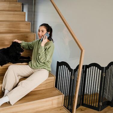 Захисне ворота Relaxdays для собак та котів, чорне, 70 x 205,5 см