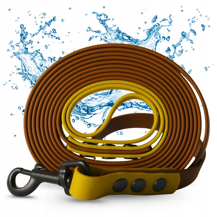 Водостійкий міцний повідець для собак (малих та великих порід), довжина 20 м, коричневий