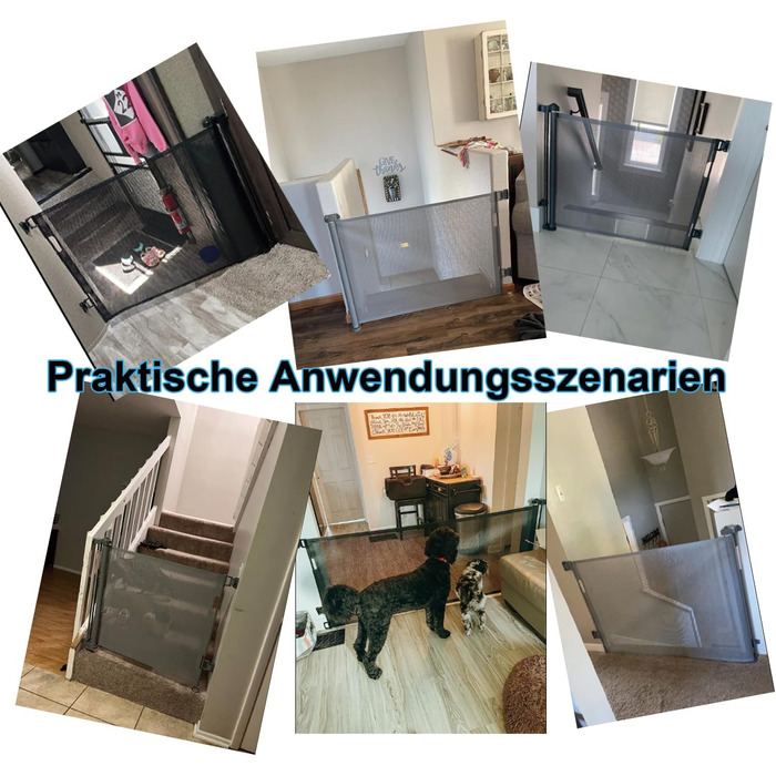 Захист для сходів з замком, розтяжне захисне ворота для дітей та собак, ширина 150 см, висота 83 см, сірий