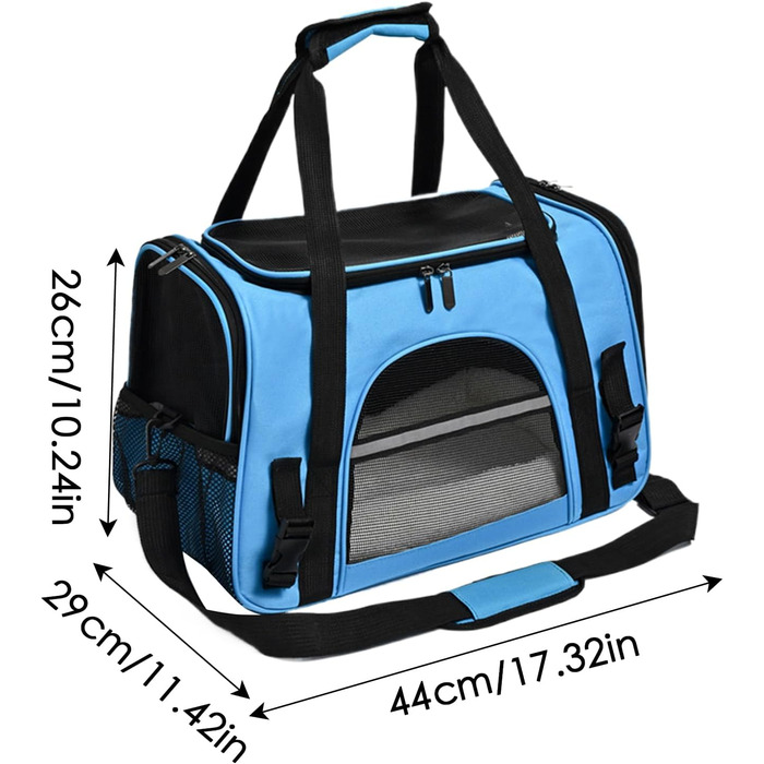 Трансформер для котів та собак – сумка-переноска на плечі | Компактна переноска для тварин, легка, міцна, зручна, з вентиляцією, для прогулянок, для цуценят, практична (Блакитна)