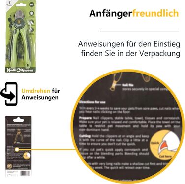 Професійна кусачка для догляду за кігтями собак Thunderpaws з захистом, блокуванням та пилочкою (середня/велика, зелена)