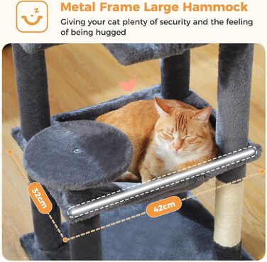 PAWZ Road Квітковий кігтеточка-кімнатний комплекс для котів з металевою гамаком, 6-ярусна кімнатна конструкція для дорослих котів з будиночком та великою верхньою платформою, 113 см, Зелений