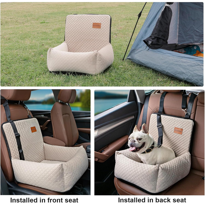Автокрісло для собак, підставка для тварин, безпечне автокрісло для собак. Зручне та безпечне автокрісло для собак, яке можна розібрати для легкого прибирання. Колір: чорний, з білими вставками