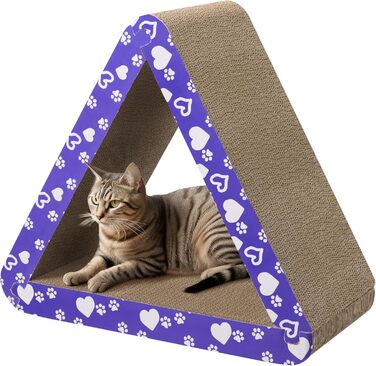 Котячий когтетоп Navaris 3-в-1 - іграшка для котів, когтетоп з картону, хвилястий когтетоп, проста збірка, багатофункціональний, плоский 49 см