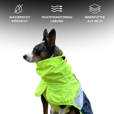Водонепроникний дощовик для собак Spark Paws, вітрозахисна куртка для собак (Neon White Navy Blue, розмір L)