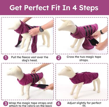 Теплий зимовий пуловер/мандель для собак Queenmore з флісу, для дрібних порід (Чихуахуа, Такса, Бульдог), колір: фіолетовий