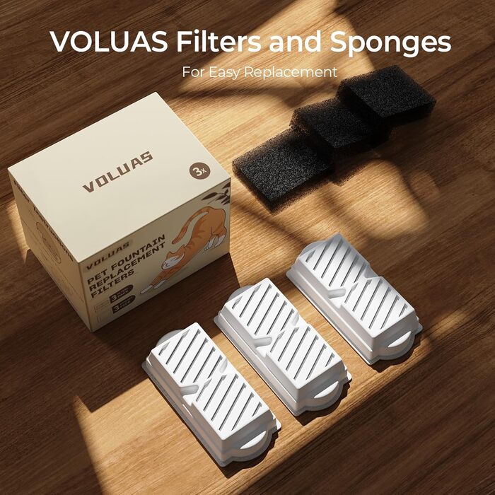 Керамічний фонтанчик для котів 2.2л з автоматичною подачею води, тихий насос та 6 фільтрів