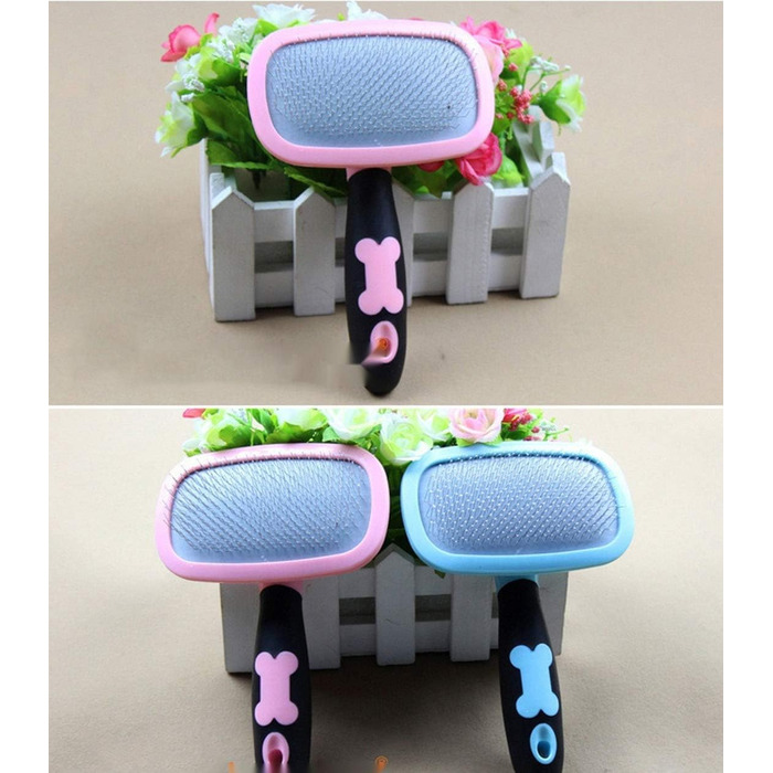 Щітка для собак та котів Slicker 360° - видаляє 90% відмерлої шерсті, синій колір