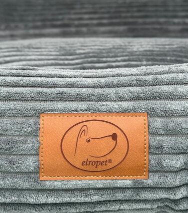 Ортопедичне ліжко для собак Elropet з м'якого корду, кошик для собак, XS/S/M/L/XL, сірий мишачий (120x90x25 см)