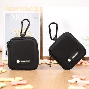 Сумка для ласощів для собак COOWONE з кликером для дресирування, водонепроникна, з тримачем для пакетів, чорна