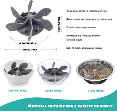 Миска для собак Slow Feeder з гелевою вставкою: запобігає ковтання, для здорового травлення, великі напувачки для собак