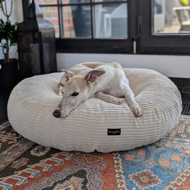 Підстилка для собак EDEL&SCHNELL з можливістю заміни чохла, світло-бежева, діаметр 125 см, м'який бавовняний корд