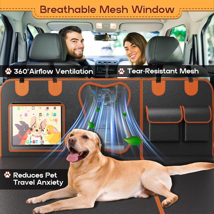 Захисний чохол на сидіння автомобіля для собак, PU-шкіра, водонепроникний, антикіготок, антиковзання, 204 кг