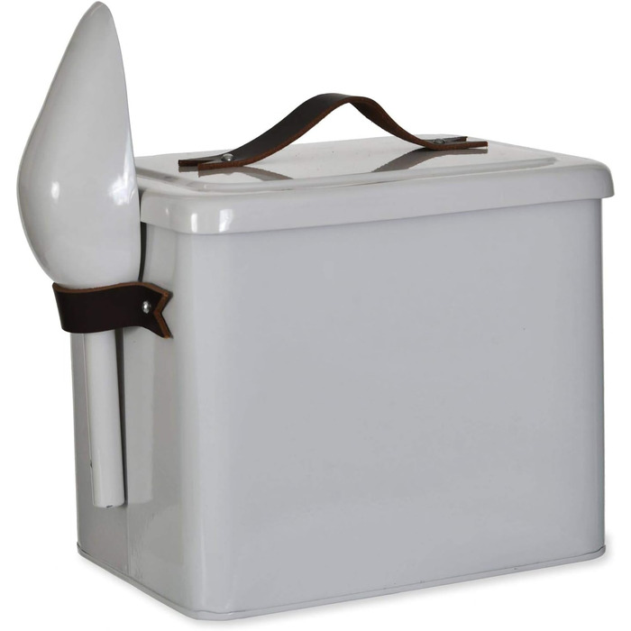 Металева фідер для кормів для собак та котів CKBLTD, 3.5 кг, з лопаткою, герметичний, з ручкою, кремовий