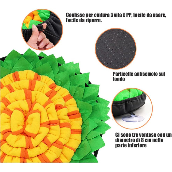 Килимок-нюхалка для собак Naglreia, інтелектуальна іграшка, міцний, інтерактивний, 50х50 см, зелений