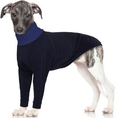 Теплий зимовий пуловер з високим коміром для грейхаундів та інших маленьких собак. Пуловер для собак, теплий зимовий одяг, чорний (S)