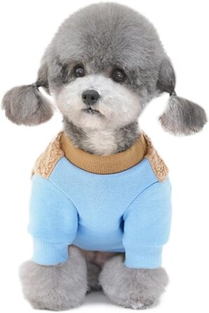 Теплий зимовий пуловер для собак маленьких порід, вага до 3,9 кг, блакитний, розмір L