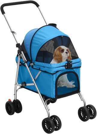 Складаний візок для собак vidaXL 76x50x100 см, синій, оксфордська тканина