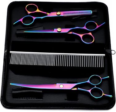 Набір ножиць для грумінгу тварин 4 шт. з нержавіючої сталі, для собак, котів, цуценят та кошенят