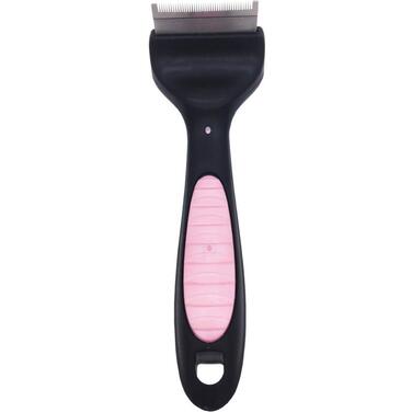 Інструмент для видалення шерсті для собак та котів (для короткої та довгої шерсті), рожевий