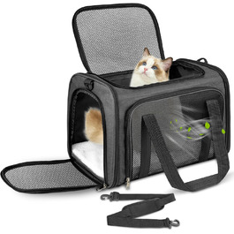 Транспортна сумка для кота/собаки до 5 кг, сіра, 43 x 28 x 28 см