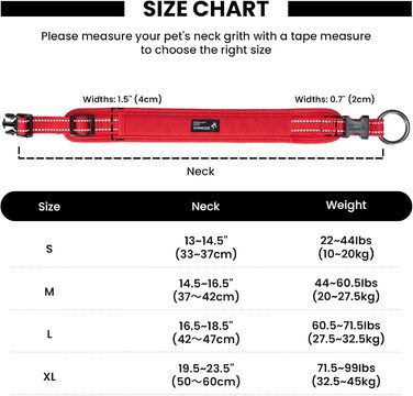 Нашийник для собак EXCELLENT ELITE SPANKER з PU матеріалу, з пряжкою, регульований, для малих, середніх та великих собак, чорний, червоний, синій (RED-L)