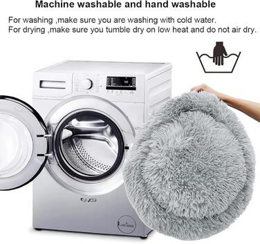 Крісло-лежанка для собак та котів, подушка-кільце, плюшеве, сіре, 50 см, знімний наповнювач