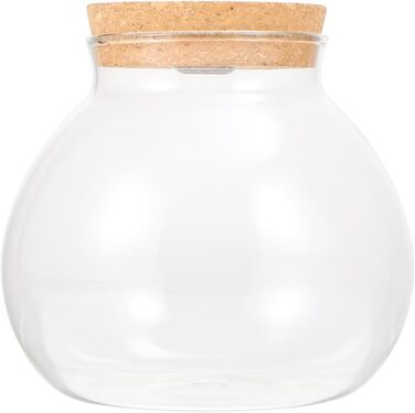 Скляна ваза-акваріум Balacoo для міні-ландшафту, тераріуму, рибок, з підсвічуванням, 14x13x13 см, біла