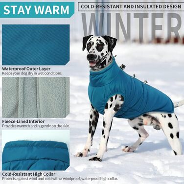 Водонепроникний теплий зимовий одяг для собак - куртка-манжетка з отвором для шлейки, камуфляж Olive Drab (3XL)