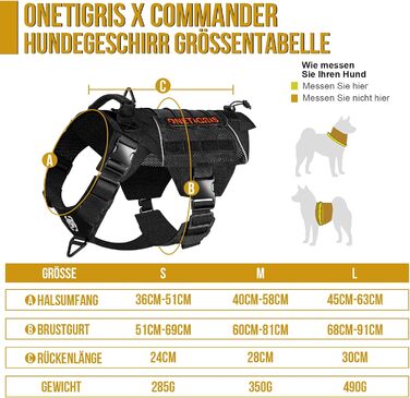 Тактична шлейка для собак OneTigris X Commander, нейлонова, з повітропроникною сіткою, відбивачами, металевими D-кільцями та ручкою для контролю