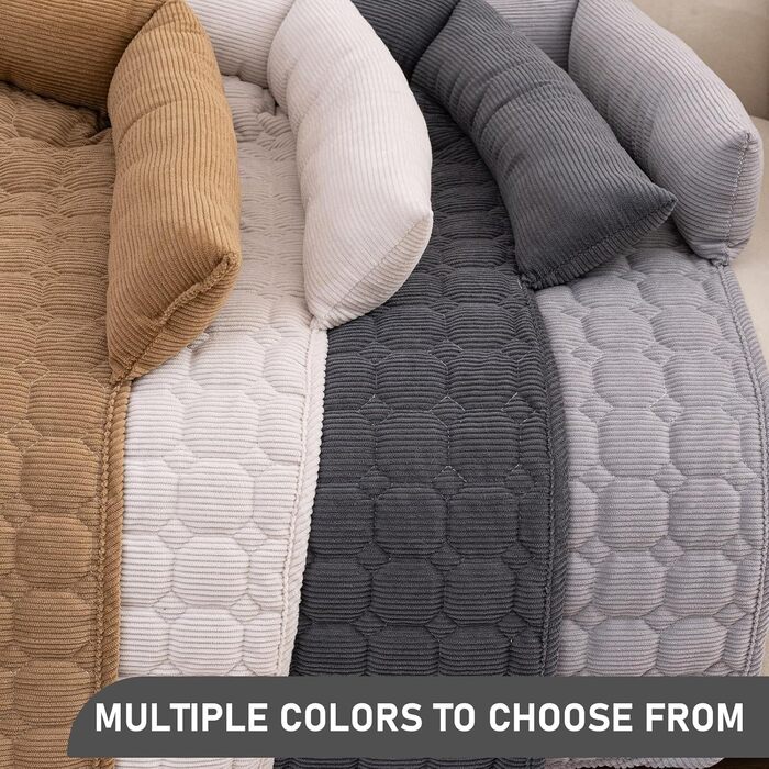 OKYUK Преміум лежанка для собак - захист дивану для тварин, ручної роботи та пральна подушка для собак, м'яка лежанка для собак всіх розмірів (Kord Hellgrau, 75 x 75CM) 75 x 75 x 10 cm Kord Hellgrau