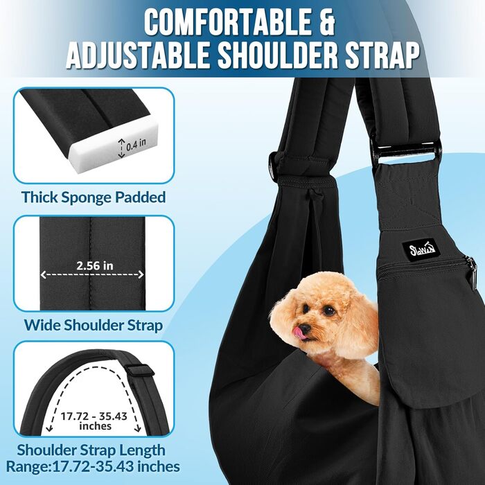 Сумка-переноска для собак SlowTon, зручна переноска для тварин з регульованим плечовим ременем та передньою кишенею, ідеальна для прогулянок та подорожей