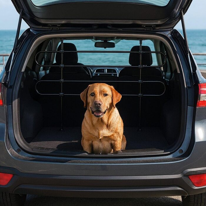 Сітка для багажника для собак, регульована за висотою та шириною, безпечна для транспортування, міцна металева сітка, підходить для SUV, універсалів та хетчбеків