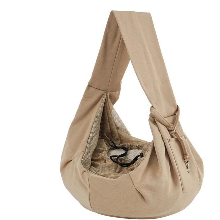 Сумка-переноска для котів та цуценят, наплічна, з кишенею, хакі