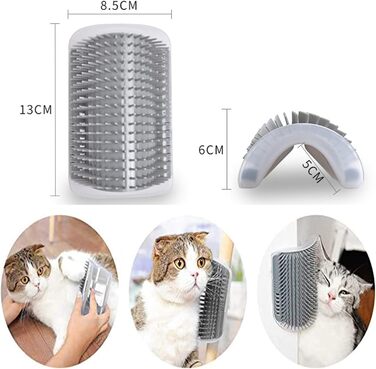 Щітка для котів Katzenbürste, для довгошерстих та короткошерстих, масажна, дряпалка кутова, 2 шт.