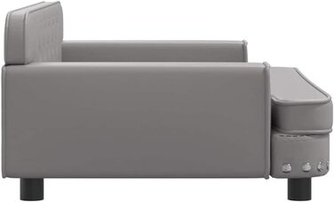 Крісло-ліжко для собак та котів з екошкіри, 90x53x30 см, сіре