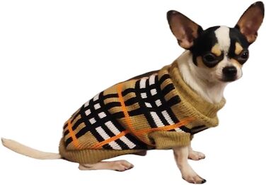 Теплий в'язаний пуловер для собак та котів: стильний, в'язаний, з візерунком, для чихуахуа, такс, мопс, XXL